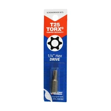 Best Way Tools 86780 Carbon Steel T25 Torx Screwdriver Bit 1/4 Dia. x 1 L in.