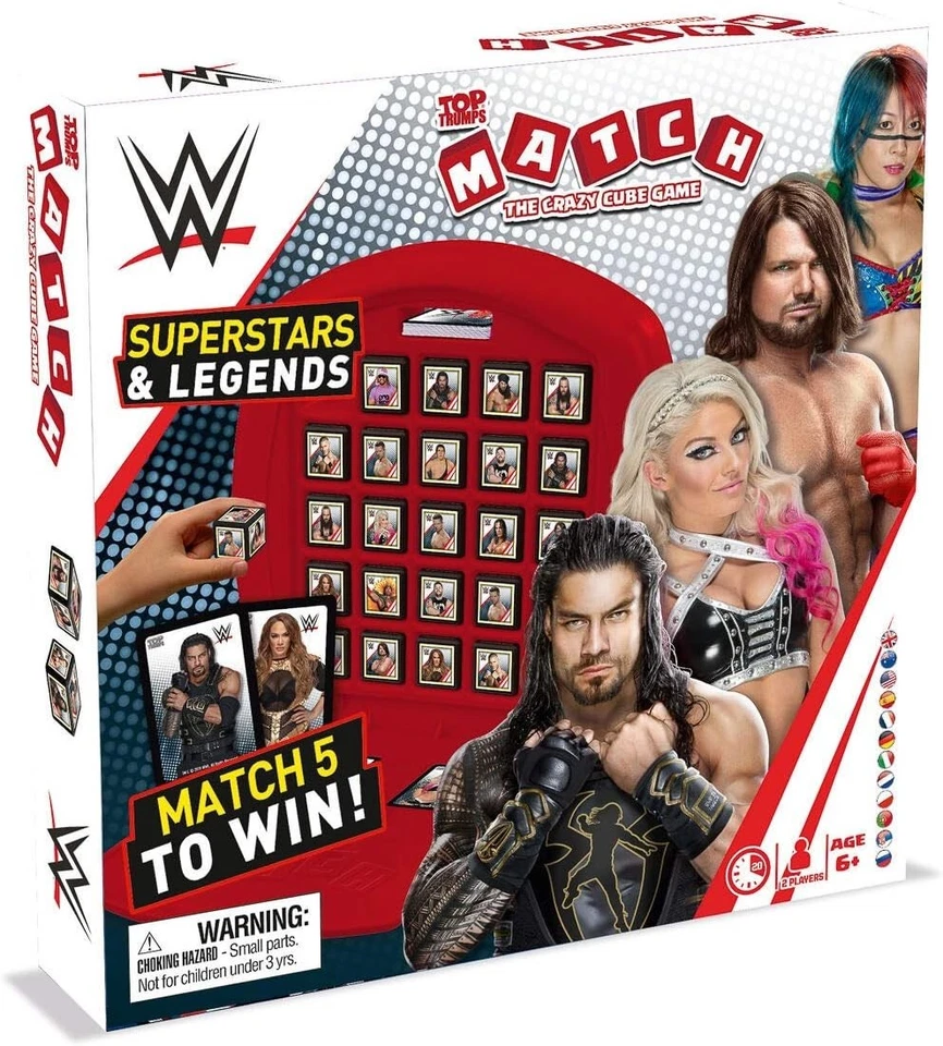 WWE Board Game Top Trumps Match Superstars & Legends For 2 Players Ages 6+