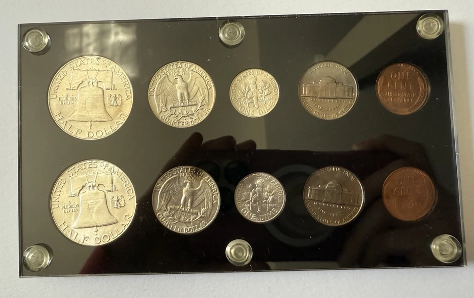 1957 US Mint Set 90% Silver P & D Coins- 10 Coin Set in Holder UNC - Image 2 of 2