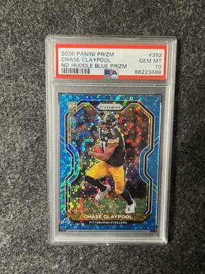 Panini 2020 Prizm Chase Claypool RC #392 No Huddle Blue Prizm /79 PSA 10