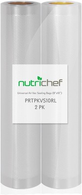 NutriChef Vacuum Sealer Bags - For NutriChef, and Other Brands., Clear 