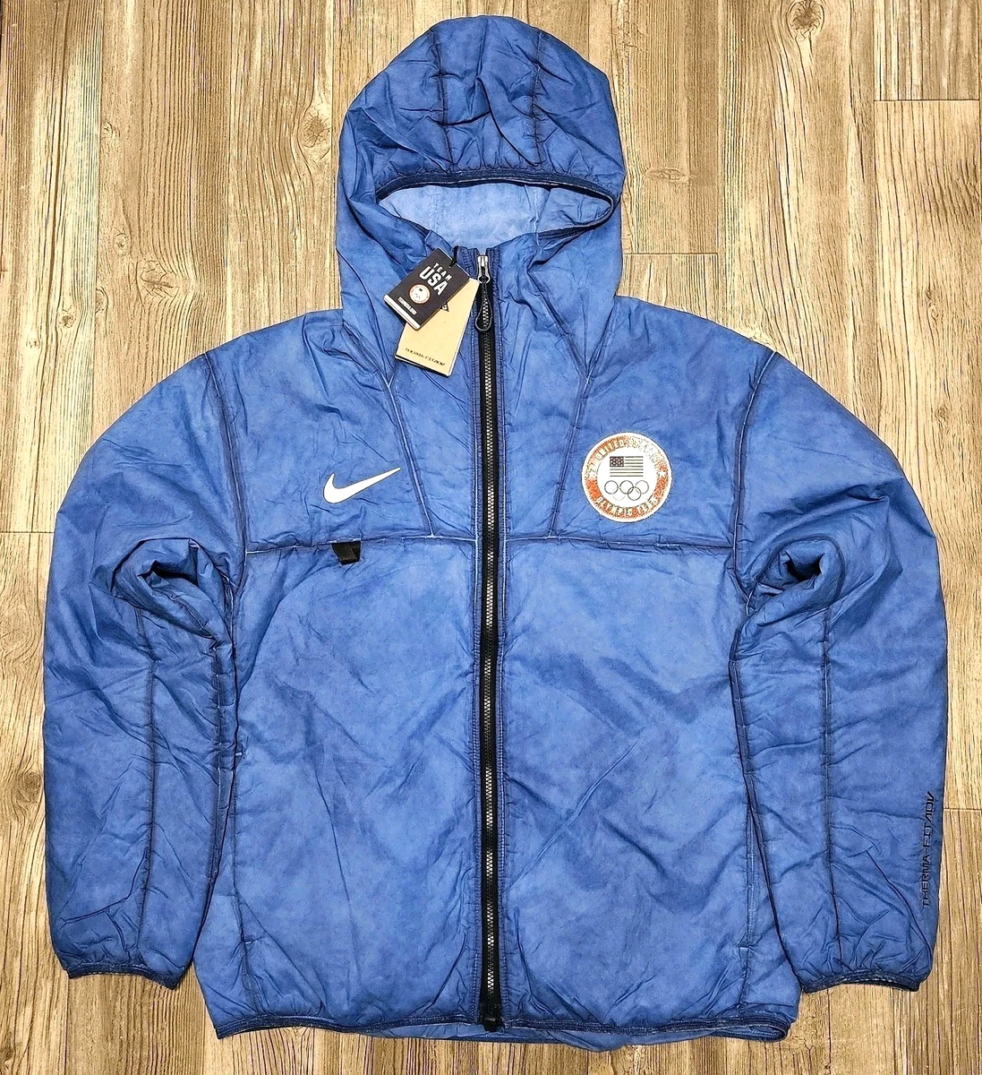 z*a様 レア　ナイキ　オリンピック　ダウン　THERMAFIT ブルー　アメリ Nike ACG Team USA Olympic Therma-Fit ADV Jacket Mens Sz Medium