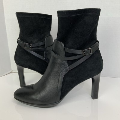 Aquatalia Sz 10 Ryann Black Suede & Leather Harness Strappy Weatherproof Boots