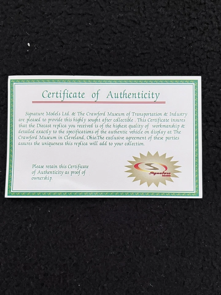 Vtg Signature Models 1:32 Die-Cast 1920 White Van W Certificate Of Authenticity - Image 2 of 4