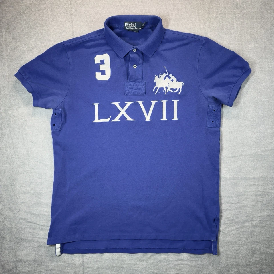 Polo Ralph Lauren Polo Para Hombres Grande Ajuste Personalizado LXVII 3 Logo Grande Jersey Rugger LEER Foto 2 de 4