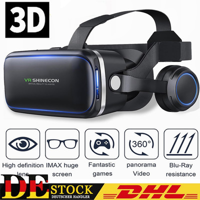 VR Brille Virtual Reality Headset 3D 360° für Smartphones Handy für Alle Handys