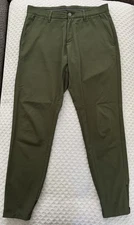 PRIMO Golf Jogger Pants Olive Green Size 31 Regular Ankle Zippers 4-way Stretch