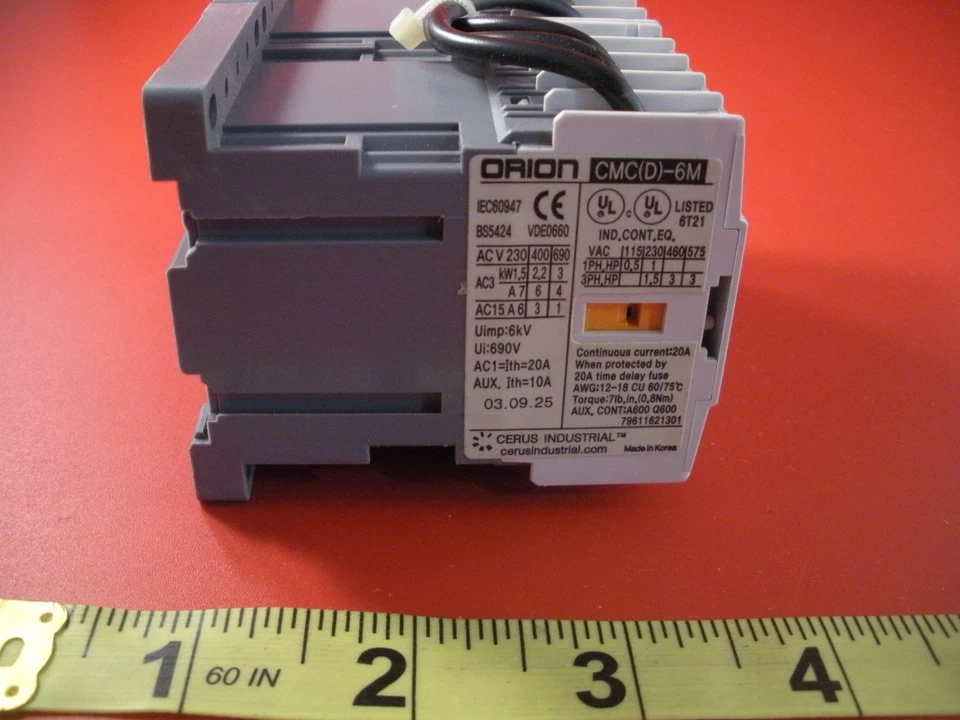 Cerus CMD-6MR Contactor CMC(D)-6M Orion Industrial Relay 2NC 24v 3w Nib New - Image 4 of 4