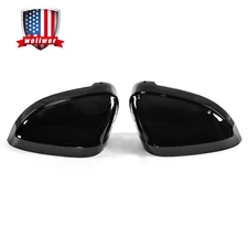 Side Mirror Cover Caps Glossy Black for A5/S5 Sportback with Lane Assist Audi