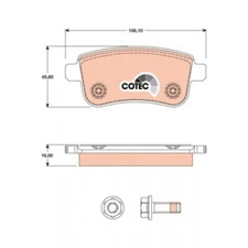 Brake pad set, disc brake Cotec TRW GDB1791 for Renault