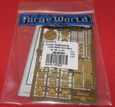 模型製作用品 Forgeworld Khorne Brass Etch Symbols New Etched Brass Khorne Symbols from Forge World (gw-99619915001