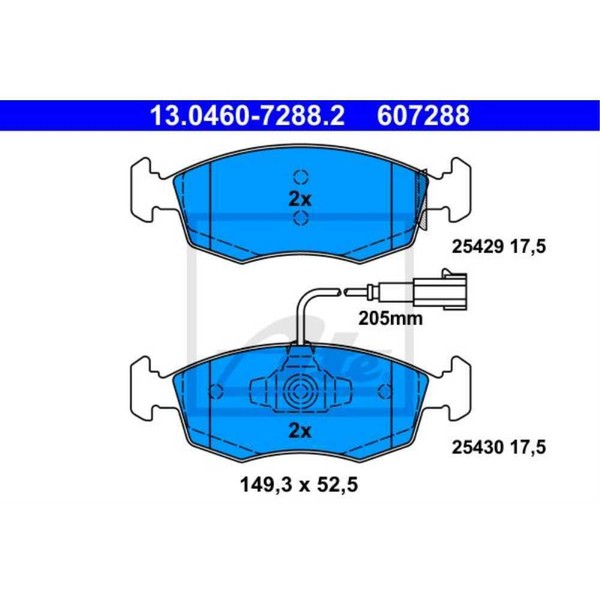 ATE BremsbeläGe 13.0460-7288.2 BremsklöTze FüR Fiat Punto 199_-image
