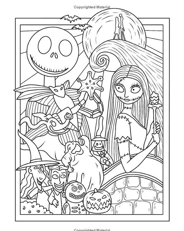 Nightmare Before Christmas Adult Colouring Book Gothic Horror Skulls ...