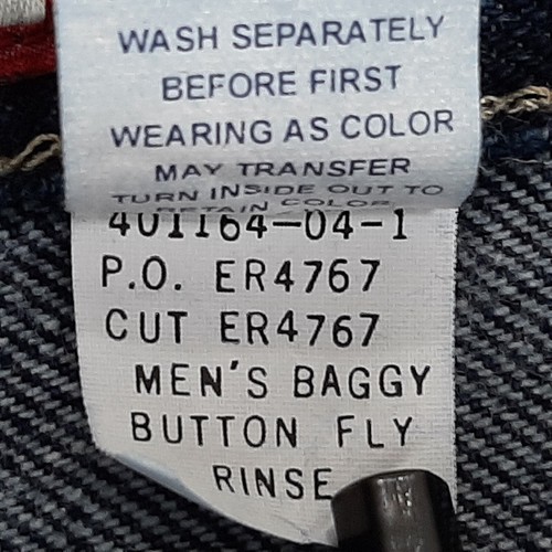 Y2K Old Navy Men's Size W 36 L 34 Jeans Baggy Button Fly Rinse Dark Cotton - Picture 9 of 15