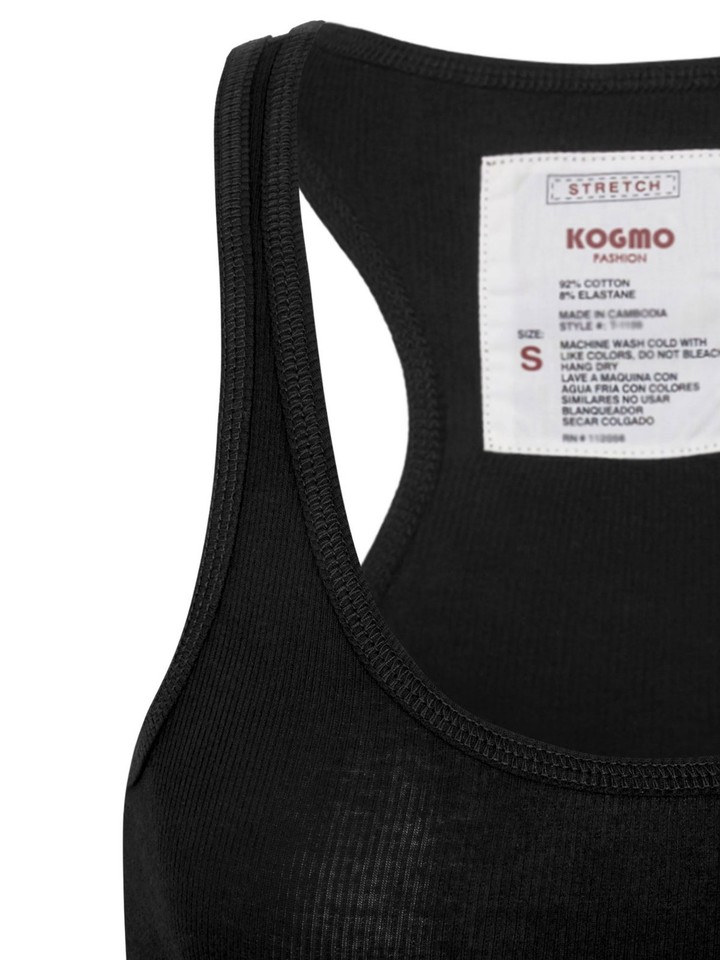 KOGMO Women's Ribbed Knit Tank Top – Stretchy Racerback, Basic Casual Top (Burgundy) - View #13