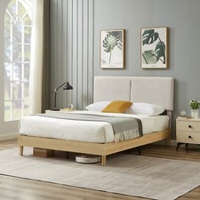 Fabric Upholstered Platform Bed Frame Twin/Full/Queen Size Bed Frame w/Headboard