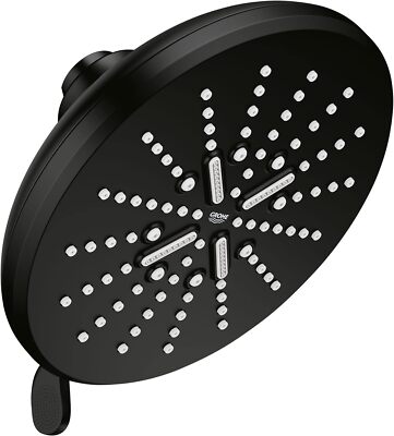 GROHE 267892430 SmartActive Fixed 3-Setting Rainshower Shower Head, Matte Black