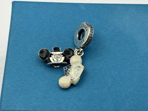 Genuine Pandora Silver S925 Disney Parks Mickey Minnie Wedding Hats Dangle Charm