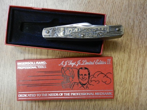 NIB Ingersol A J Foyt Limited Edition Pocket Knife With Box 4" Long Unused - Picture 2 of 4