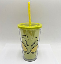 Dr. Suess The Grinch Cup Tumbler 16 oz Lid  Straw Sleigh Bell Bistro 2023 NWT
