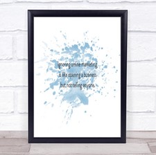 Ignoring Online Marketing Inspirational Quote Print Blue Watercolour Poster