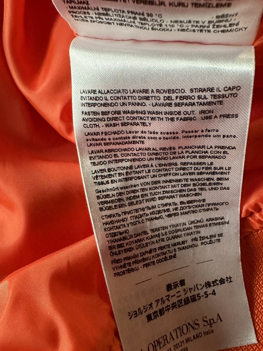 美品！オレンジ　アルマーニAXブルゾンL　アルマーニAXジャケットL A|X Armani Exchange Men's Long Sleeve Blouson Jacket Full