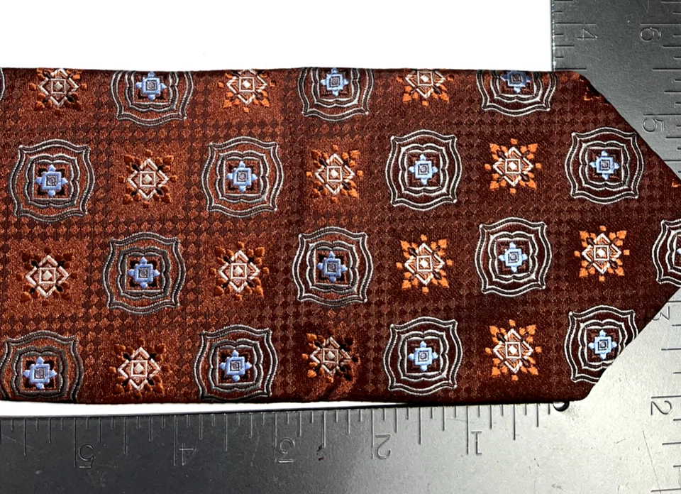 Corbata de cuello de seda naranja óxido para hombre ROBERT TALBOTT Hammond's Best of Class Hecha en EE. UU. Foto 3 de 4