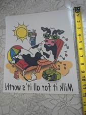 Vintage T-Shirt Transfer Iron On Graphic Milk It For All It's Worth Cow Funny