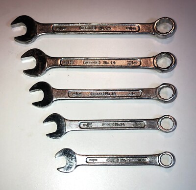 GEDORE No 14 Combination Wrenches Set of Five 3/8 through 5/8 Vintage