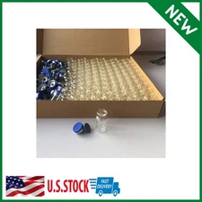 100pcs 10ml Vials-Glass Clear Bottom Headspace Vial Flip Off Caps Rubber Stopper