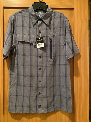 Salt Life Men s SLX Performance Blue Plaid Ventilated S/S Shirt NWT Size S