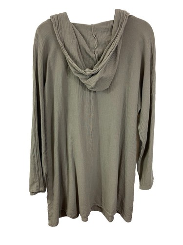 Oh My Gaze Knopf Strickjacke 2 (L/XLG) grün Kapuze Taschen Lagenlook fließend Boho - Bild 2 von 10