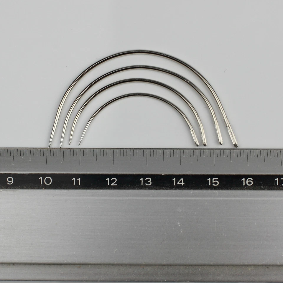  4 gebogene + 3 gerade Nadeln Polsternadel Nähnadel Leder Sattler Segelnadel - Bild 3 von 3