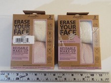 DANIELLE CREATIONS SET OF 4-ERASE YOUR FACE REUSABLE MAKE-UP REMOVING CLOTHS  