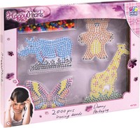 BüGelperlenset - BüGelperlen Tiere, Bunt Mit Schablonen Happy People