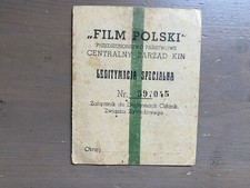 Ancien document vintage film polonais carte d'identité spéciale 1947