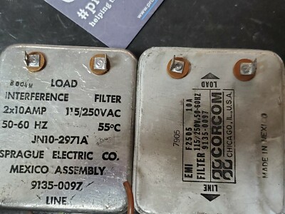 Corcom, SAE or Spraguet EMI RFI LINE FILTER; 2X 10 AMP; 115/250 VAC; 50/60 Hz
