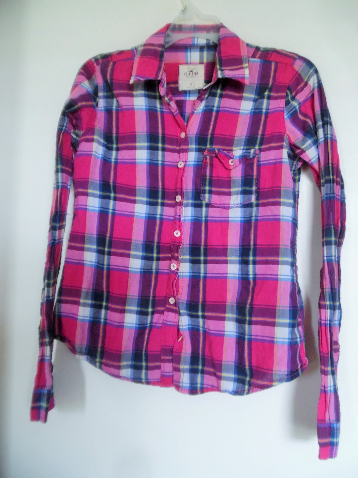HOLLISTER Multi Plaid   Button Up Women's Shirt  - Sz S