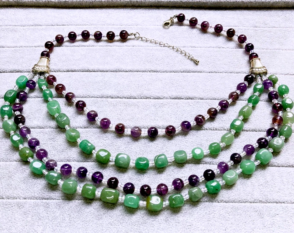 NORDSTROM™ MIX IT UP-Statement 项链-天然宝石分层珠项链