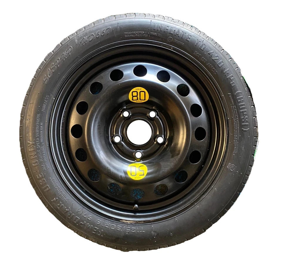 Kit Ersatzrad Notrad 16" für SKODA KAMIQ mit Wagenheber Schlüssel Tasche 125/80 - Bild 3 von 4