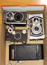 4 Vintage cameras Ricolhflex, unified II, Argus, Eastman kodak, Parts Only
