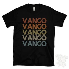 VANGO REPEATED RETRO STYLE T-SHIRT mens & womens novelty cool name gift