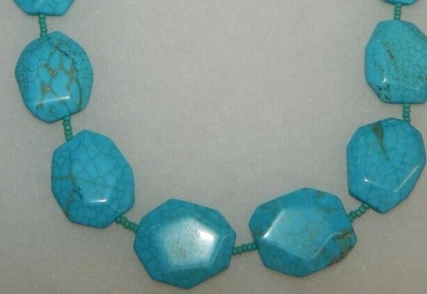 Graziano Blue Turquoise Chunky Statement Necklace — 第 3/3 张图片