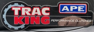 VRHTF NHRA ''APE RACE PARTS-TRAC KING PERFORMANCE CLUTCHES'' 6'' X 2'' STICKER