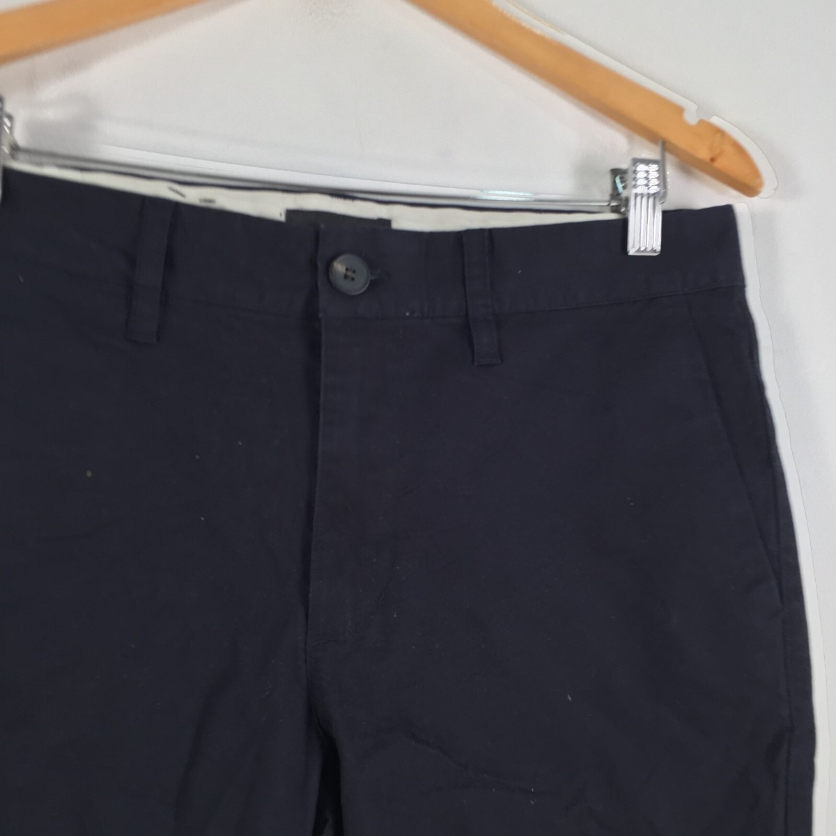 Mandable mens chino shorts size 34 navy blue cotton zip fly 063548