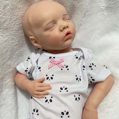 17" Full Silicone Reborn Doll Handmade Soft Painted Newborn Baby Birthday Gift - Picture 14 of 15