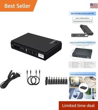 Portable Mini UPS Power Backup with Surge Protection for Home  Office Devices