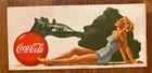 vintage Coca-Cola advertising blotter, girl in bathing suit