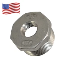 NPT 1-1/2” male to 1/2“ female HEX Reducer bushing pipe adapter Stainless steel