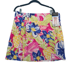 Rafaella Cosmo Pink Floral Skort Skirt Women's Size Large Athleisure Golf NWT